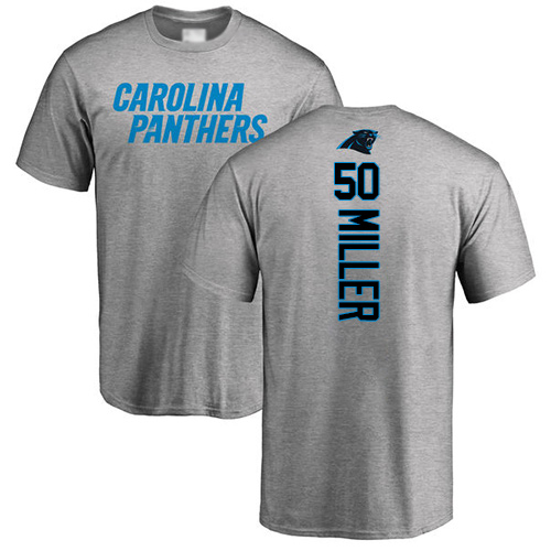 Carolina Panthers Men Ash Christian Miller Backer NFL Football #50 T Shirt->nfl t-shirts->Sports Accessory